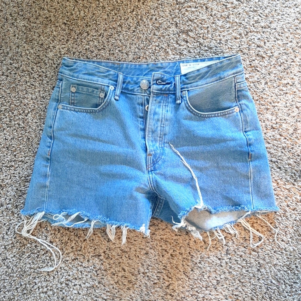 Rag & Bone High Rise Cut Off Jean Shorts - 28